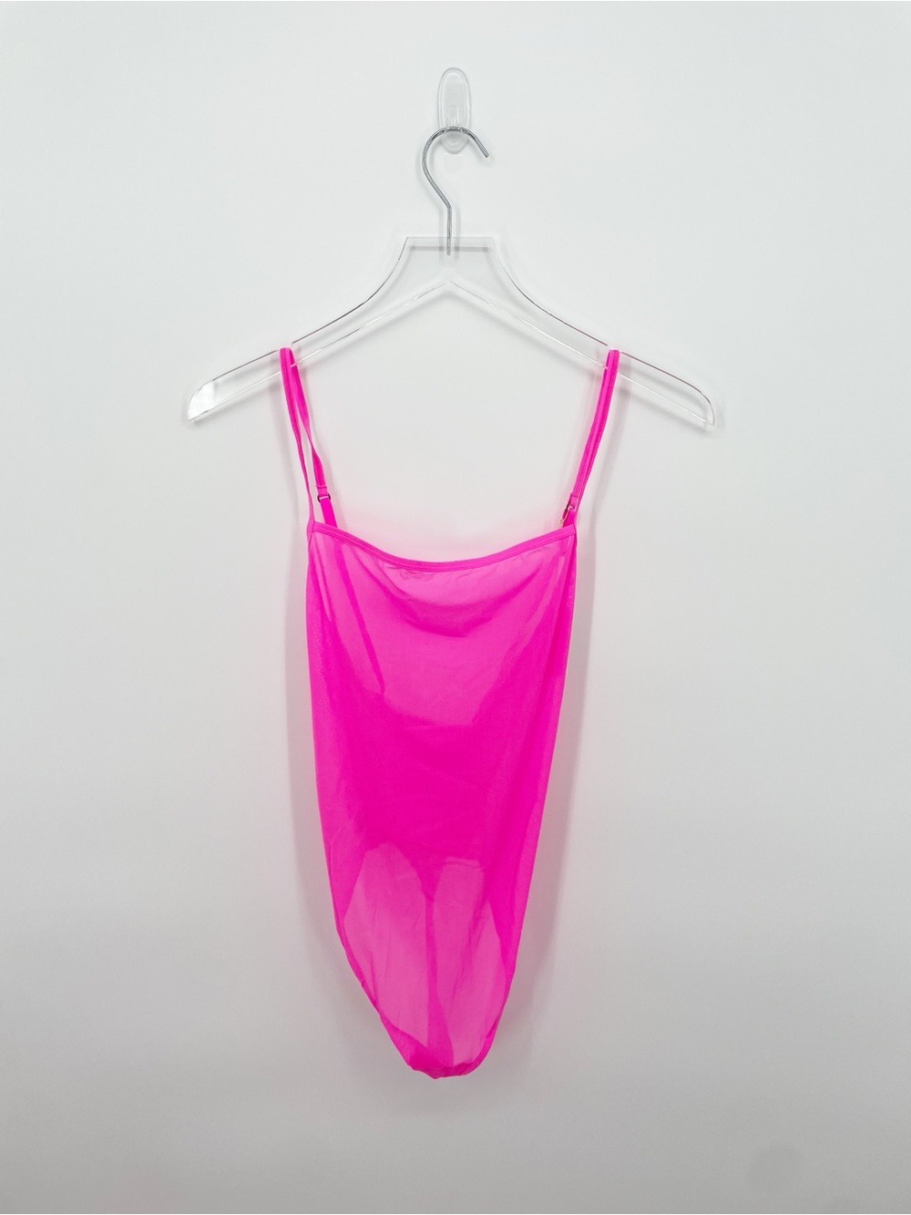 NEW Aerie Smoothez Hot Pink Mesh Bodysuit